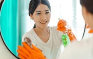 maid image during cleaning services